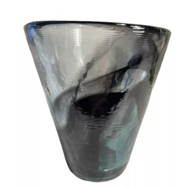 Kosta Boda Mine Tumbler Decor Glass Drinkware Cup Water Black Swirl Design