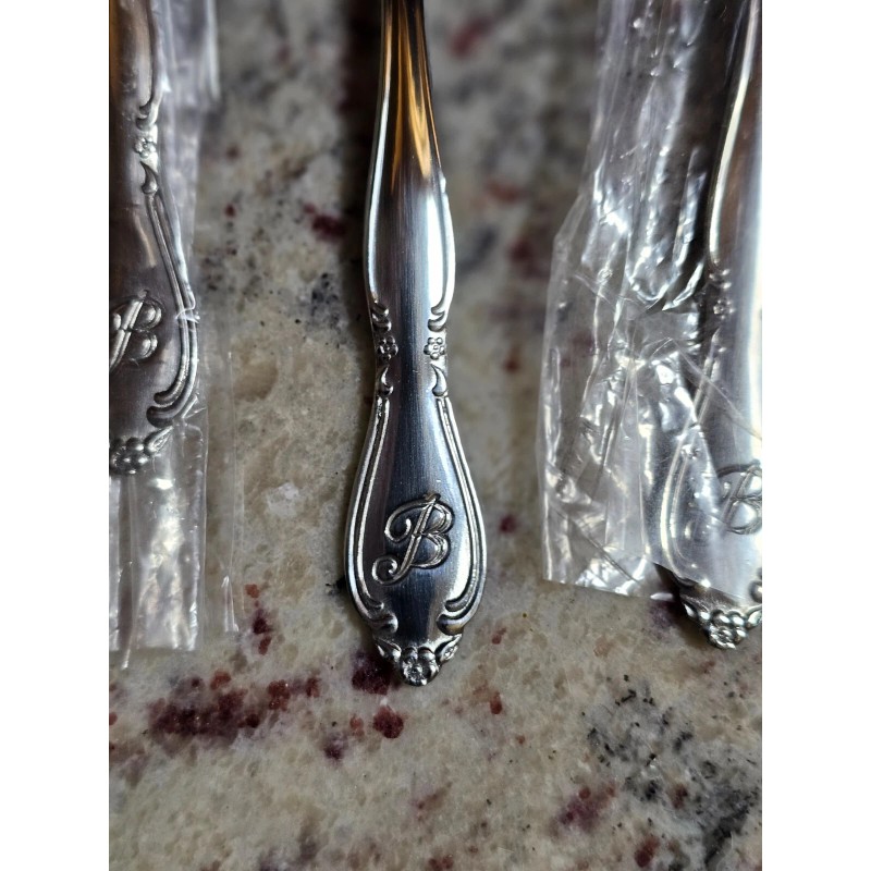 Customcraft New CUSTOMCRAFT Stainless Sample Flatware Spoons Monogram "B” Lot