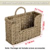BSTKEY Natural Seagrass Wall Mounted Mail Organizer, Hand-woven Magazine Storage