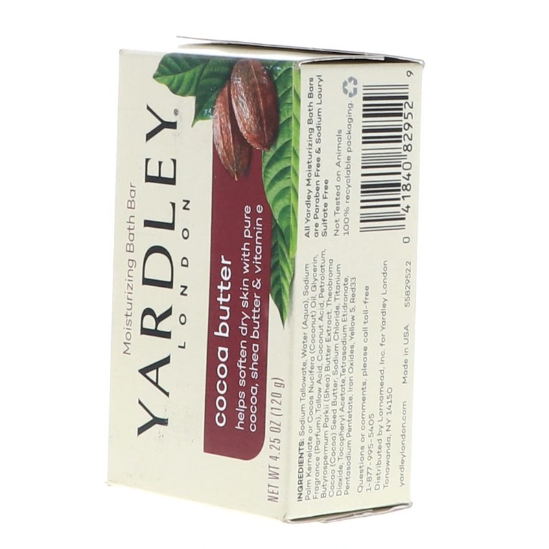 Yardley Bath Bar Cocoa Butter 4 oz (Pack of 2)