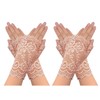 obmwang 2 Pairs Women's Lace Gloves Fingerless Floral Gloves for