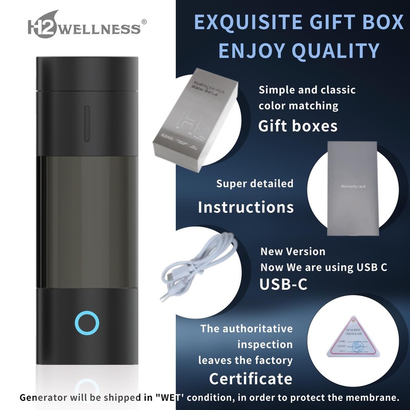 H2Wellness ® Pro - Black Edition | Molecular Hydrogen Water