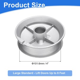 uxcell Garage Door Cable Drum, Zinc Alloy Overhead Garage Door Parts Drums Wheel Replacement Up to 8 ft High Door Garage Door Cable Replacement Kit, Silver