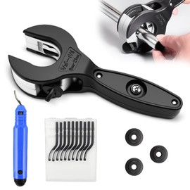 LPZMPZ Pipe Cutter Ratchet Set, Pipe Cutter 8-29 mm Pipe Cutter with 3 Replacement Cutting Wheel and Deburring Tools, Pipe Cutting Machine for Stainless Steel Copper Pipe, Steel and Aluminium (Black)