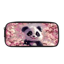 chaqlin Large Capacity Pencil Case for School Office Students Pencil Case, Pink Cute Panda, Coin pocket
