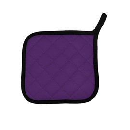 Intedge 315PUR Pot Holder, 8x8 Square, Heat Resistant to 350°F, Poly/Cotton, Thick Commercial Grade, Purple Oven Pad, Made in USA, 1 Each