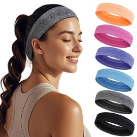 Sweat Bands Headbands for Women Non Slip, Workout Headbands with Grip - Women Sports Head Bands for Women's Hair, Moisture Wicking Sweatbands for Running Yoga Athletic