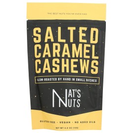 Nat's Nuts Salted Caramel Cashews, 4 OZ