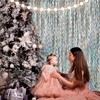 Silver Tinsel Foil Fringe Curtains Wavy Backdrop for Parties Sparkle