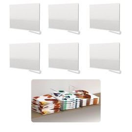 Kelyva Closet Organizers and Storage, Acrylic Shelf Dividers for Closet Organization, Clear Vertical Organizers for Sweater, Handbag, Purse in Bedroom and Kitchen (6)