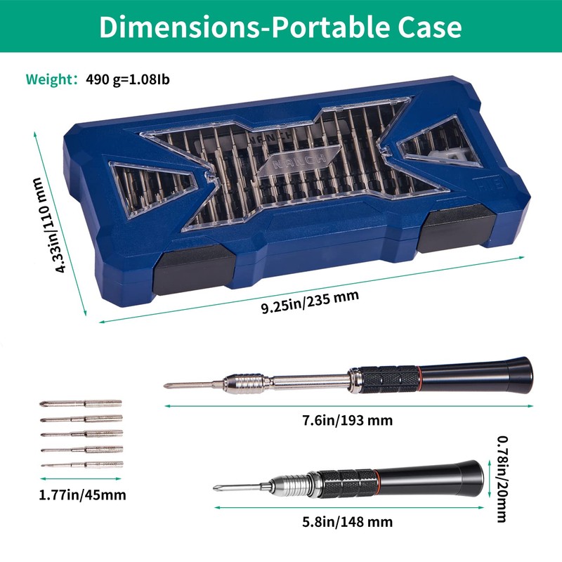 Nanch Precision Screwdriver Set,Premium Ergonomic Screwdriver with 55 High Strength