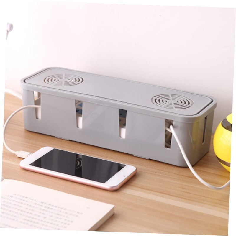 Tofficu 1Pc Grey Convenient Socket Storage Case Household Wire Organizer