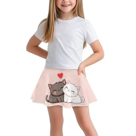 ZPINXIGN Girls Athletic Skort Size 5-14 Tennis Outfits Running Golf Skirts & Shorts with Pocket, Cat Yellow, 9-10 Years