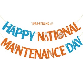 Happy National Maintenance Day Banner, Maintenance Day Appreciation Decor, National Maintenance Day Party Decorations
