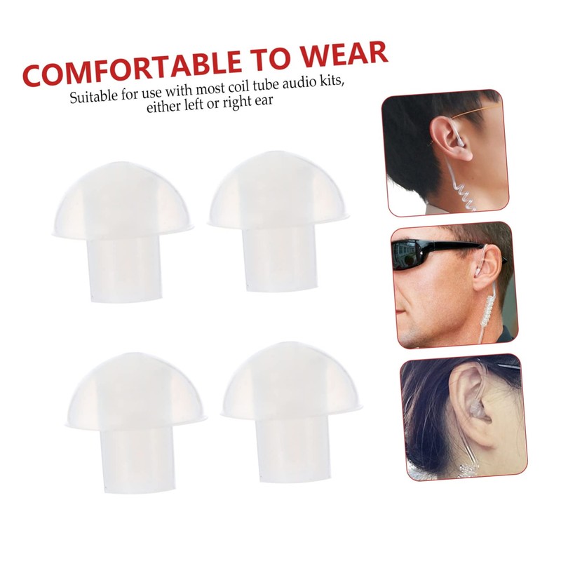 Operitacx 10pcs Mushroom Ear Tips for Acoustic Tube Earpieces Replacement