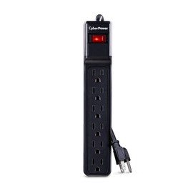 CyberPower CSB604 Essential Surge Protector, 900J/125V, 6 Outlets, 4ft Power Cord, Black