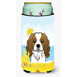 Caroline's Treasures BB2092TBC Cavalier Spaniel Summer Beach Tall Boy Hugger Can Cooler Sleeve Hugger Machine Washable Drink Sleeve Hugger Collapsible Insulator Beverage Insulated Holder