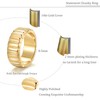 PLOMFOV 14K Gold Plated Chunky Statement Rings Stackable Wide Chunky