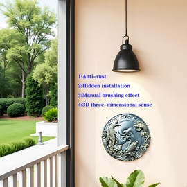 Metal koi indoor/outdoor wall decoration, 10.3-inch fish metal wall art sculpture, backyard courtyard garden, indoor wall decoration for bathroom, home hanging decoration, gifts for parents and friend