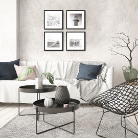 artissimo, Design Edition, Poster Set Including Frame, Picture Set Framed, 4 x 30 x 30 cm, PE6462-ER, Sea S&W, Picture, Design Poster with Frame, Black/White Photo, Beach and Sea