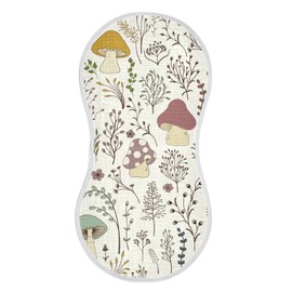 Moudou Mushroom Muslin Baby Burp Cloths 4 Pack, Super Absorbent Soft Cotton Burping Rags Feeding Bibs for Newborn Boys Girls