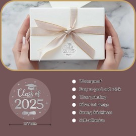 Class of 2025 Graduation Stickers – 100pcs 1.6" Transparent Foil Labels in Gold/Silver/Rose – Ideal for Graduation Cards, Envelopes, Gifts & Party Decorations (Silver)