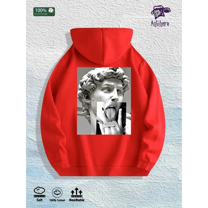 Antihero Artistic Statue Graphic Hoodie 100% Cotton US Warehouse 7