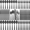 72-Piece Stainless Steel Black Silverware Set - CEKEE Flatware Kitchen