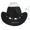 FGSS Womens-Western-Cowboy Hats-Studded Pinched Western Cowgirl Hats Wide Brim Fedoras