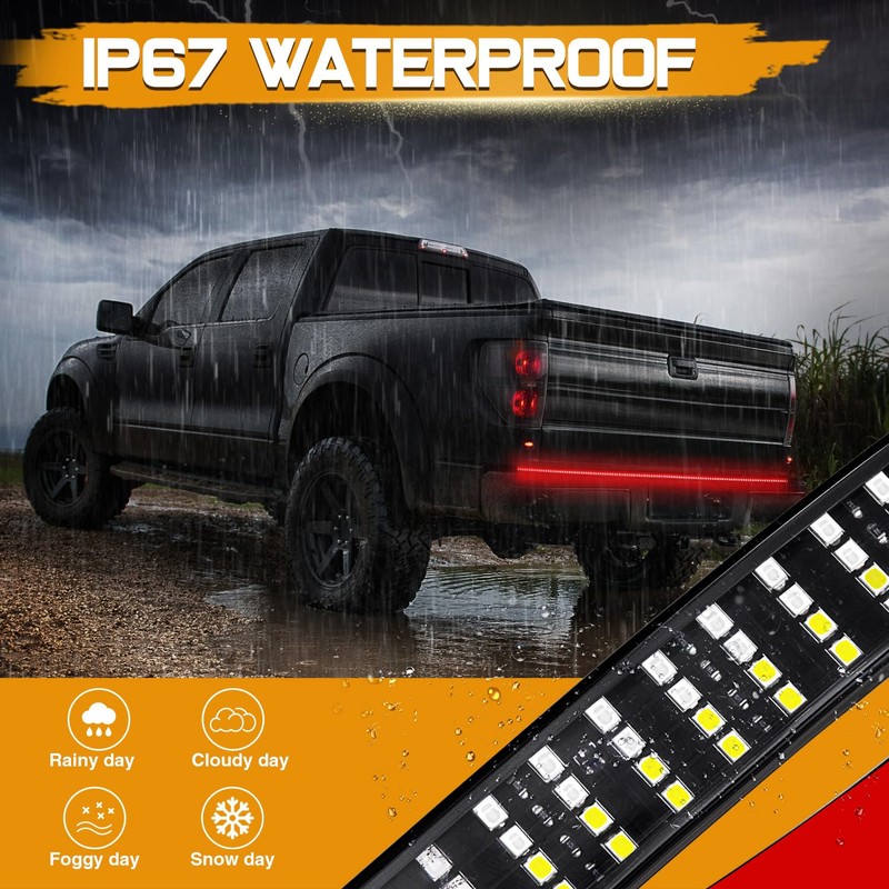 Niking Auto 60 Inch LED Truck Tailgate Light Strip Quad