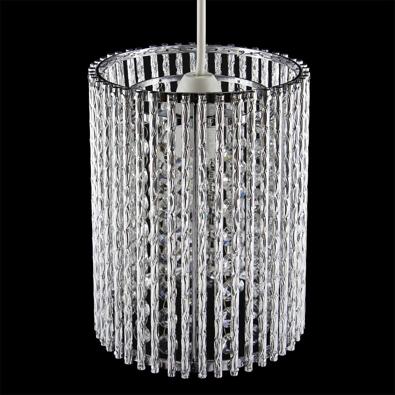Crystal Light Shade for Ceiling Pendants Chrome Frame Chandelier Droplets
