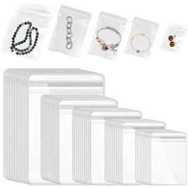 Bolso de la joyería del PVC transparente, bolso del almacenamiento de la joyería, collar, pendientes, pulsera, bolso del sello de la joyería 100pcs (5