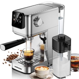 20 Bar Espresso Coffee Machine, Hot & Cold Coffee (Coffee Machine with Milk Tank, Sliver)