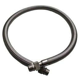 Industrial Grade Compressor Jumper Hose, 1/2" NPT Male x 48" Length, 750°F，450 PSI，Both Sides Fittings Rotate Freely，Flexible Whole body Stainless Steel Metal Hose