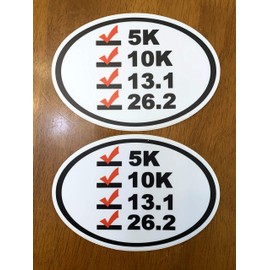 Minglewood Trading Set of 2 Run List 5.5" x 4" Die Cut Vinyl Decals Stickers - 5K 10K 13.1 Half 26.2 Marathon Running Completed - 2-Pack