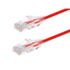 Monoprice Cat6 Ethernet Patch Cable - Snagless, Stranded, 550MHz, UTP, CMR Rated, 28AWG, 1 Feet, Red - SlimRun Series