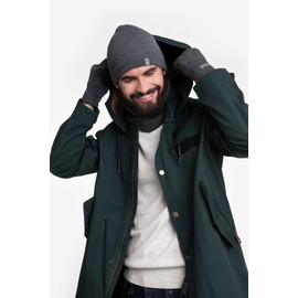 PaMaMi Men's Winter Set 3 Pieces (Gloves, Hat, Loop Scarf), 100% Acrylic, Gloves with Touch Screen Function, Breathable Hat and Warm Loop Scarf in Knitted Look in 5 Colours