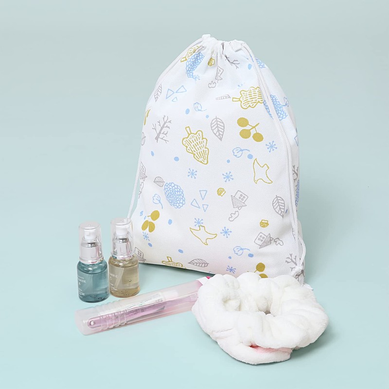 Astro Shoe Bag, White, Scandinavian Pattern, Non-woven Fabric, Drawstring Bag,