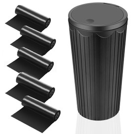 Car Cup Holder Trash Can with Lid, Waterproof Leakproof Auto Door Car Bin Dustbin, Portable Round Trash Storage Organiser, Auto Accessories for Home Desktop, Automobile, Vehicle
