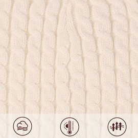 SHIAOMIN Warm Dog Turtleneck Sweater - Cable Knit Puppy Sweater Thick Warm Dog Winter Clothes, Cold Weather for Small and Medium Dogs (White, 2XL)