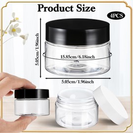 Wanmu 4 Stück Döschen, 30ml Plastik Cremedosen zum Befüllen Lippenbalsam Döschen Cremetiegel Salbendosen Creme behälter Leerdose für Kosmetik Creme Kerzen Lotionen