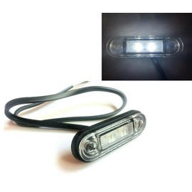 MelTruck White LED Outline Light 85 x 27 x 19 mm Marker Light 12 V 24 V E9 for Truck Trailer