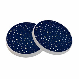 oFloral Little Stars Coasters for Drinks Patriotic Navy Blue Memorial Day Cups Place Mats for Home Decor Set of 2, 4 Inch