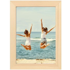 Luoqun88 7x5 Oak Wooden Picture Frame, Photo Frame with Plexiglass, Modern Wood Composite Frame, Hang or Stand - Ideal for Home & Office Decor, Photos, and Art Display