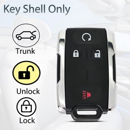 SUPALAND Key Fob Shell Case Replacement Fits for Chevy Silverado Colorado GMC Canyon Sierra 2014 2015 2016 2017 2018 2019 2020 2021 2022 2023 Keyless Entry Remote Control 4 Button Cover M3N-32337100