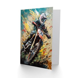 Artery8 Motocross Fan Dirt Pit Bike Race Sport Him Husband Birthday Card