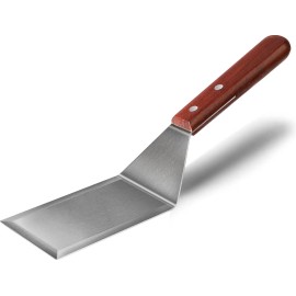 KLAQQED Heavy Duty Metal Spatula for Cast Iron Skillet Grill – Stainless Steel Turner