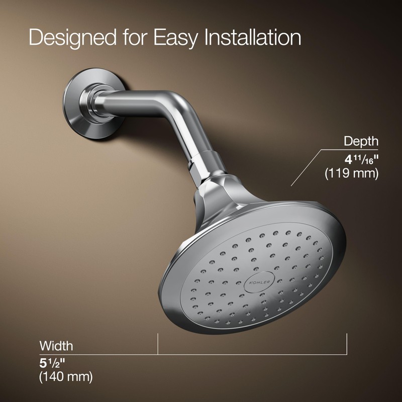 Kohler 457-AK-CP Memoirs® Single-function showerhead, 2.5 gpm, Polished Chrome