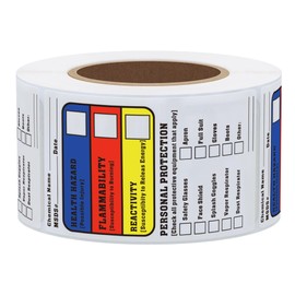 Hybsk 300pcs Blank Writeable Sign SDS MSDS Chemical Name HMIG Write-in 2.5" x 1.5" Sticker Label for Warning Workplace Personal Check Secure Material Labeling