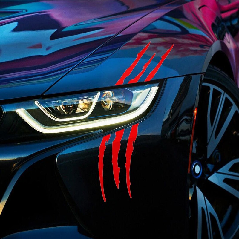 HUWANDE 3pcs Car Stickers Vinyl Claw Marks Decals for Men